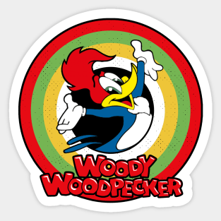 Woody Woodpecker Circle Style Sticker